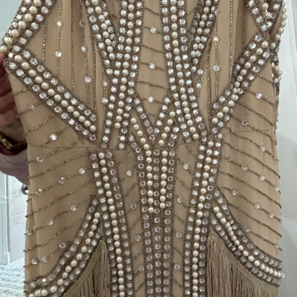 ASOS DESIGN embellished high neck maxi dress with fringe hem - Picture 7 of 11